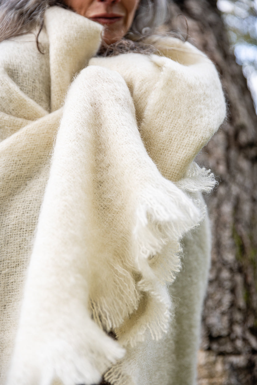 Mohair Throw - Classic Ivory