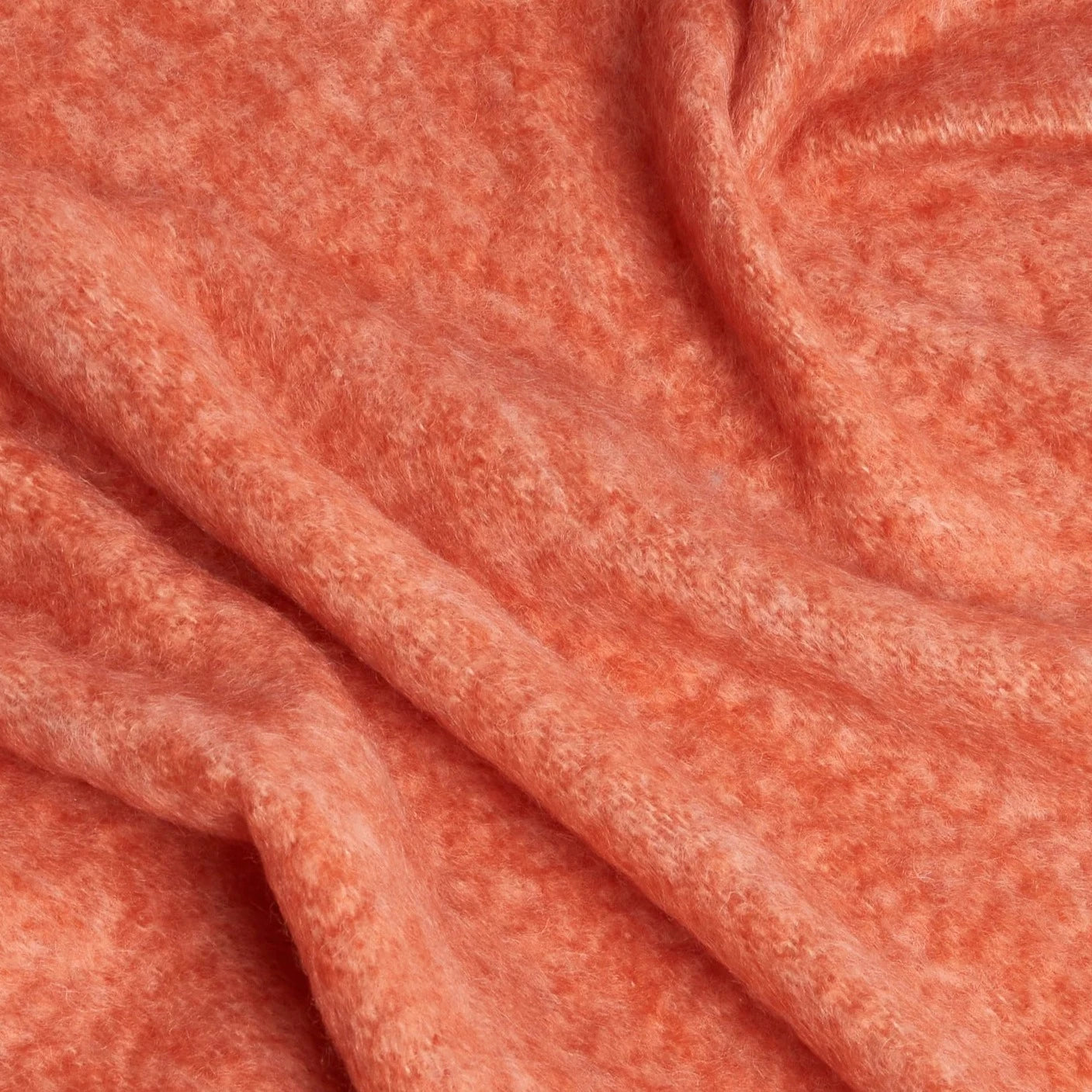 Mohair Throw - Coral and Ivory