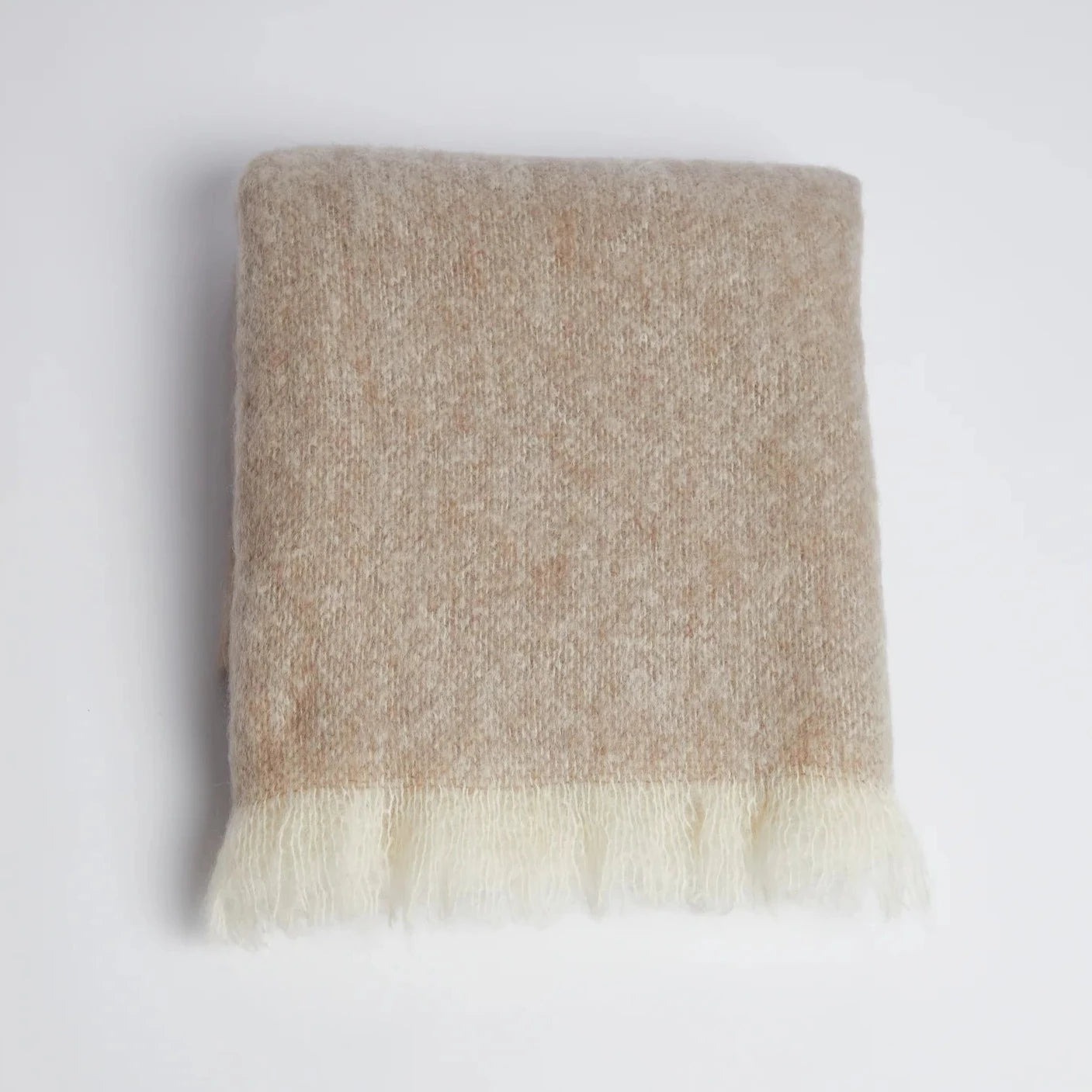 Mohair Throw - Mink and Ivory