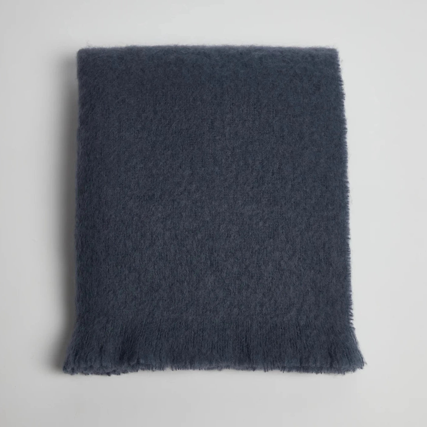 Mohair Throw - Steel Blue