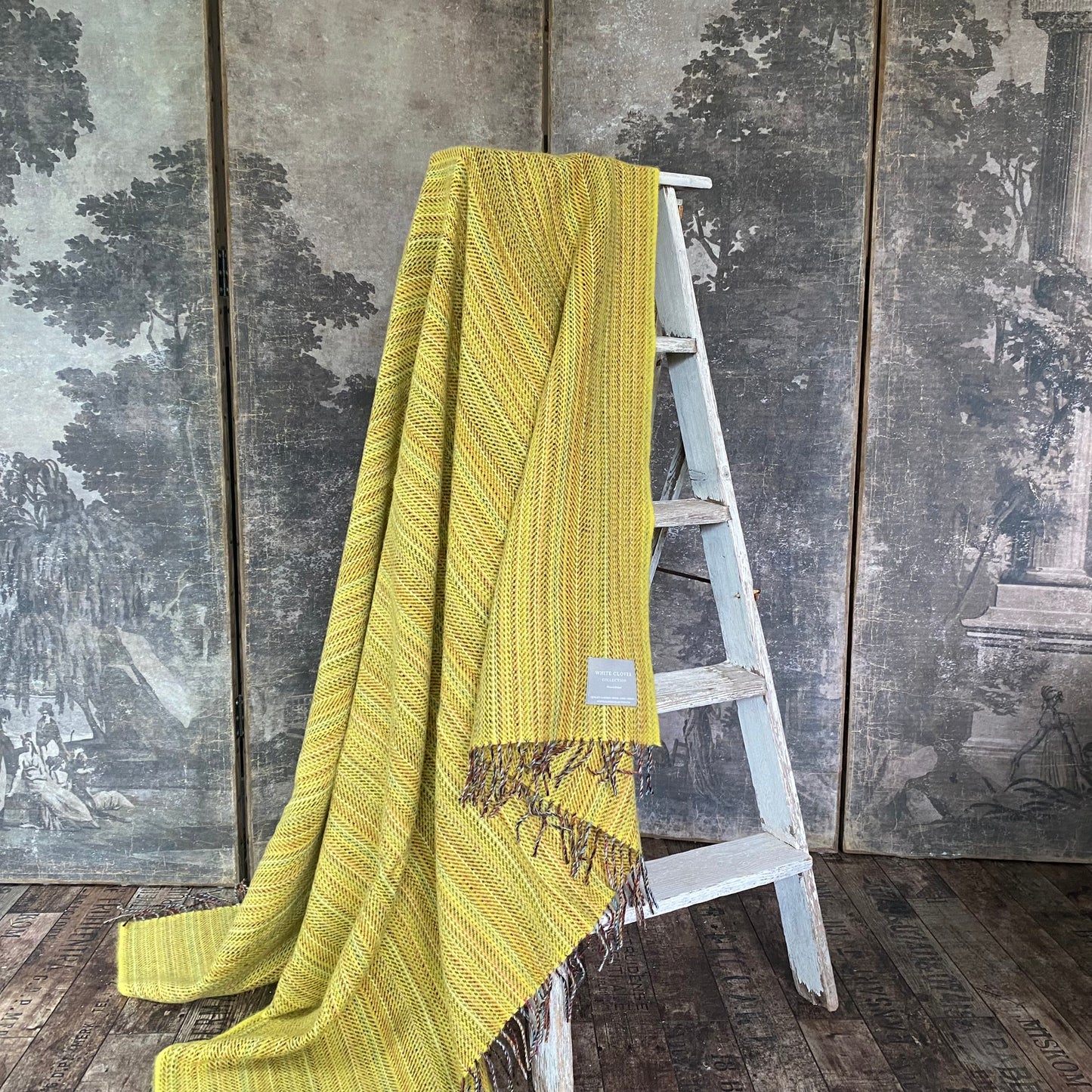 Pure Wool Heritage Tweed Blanket - Mustard