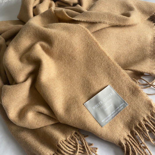 Luxury Cashmere Throw - Classic Camel