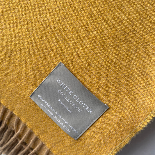 Luxury Cashmere Throw - Goldstone and Camel