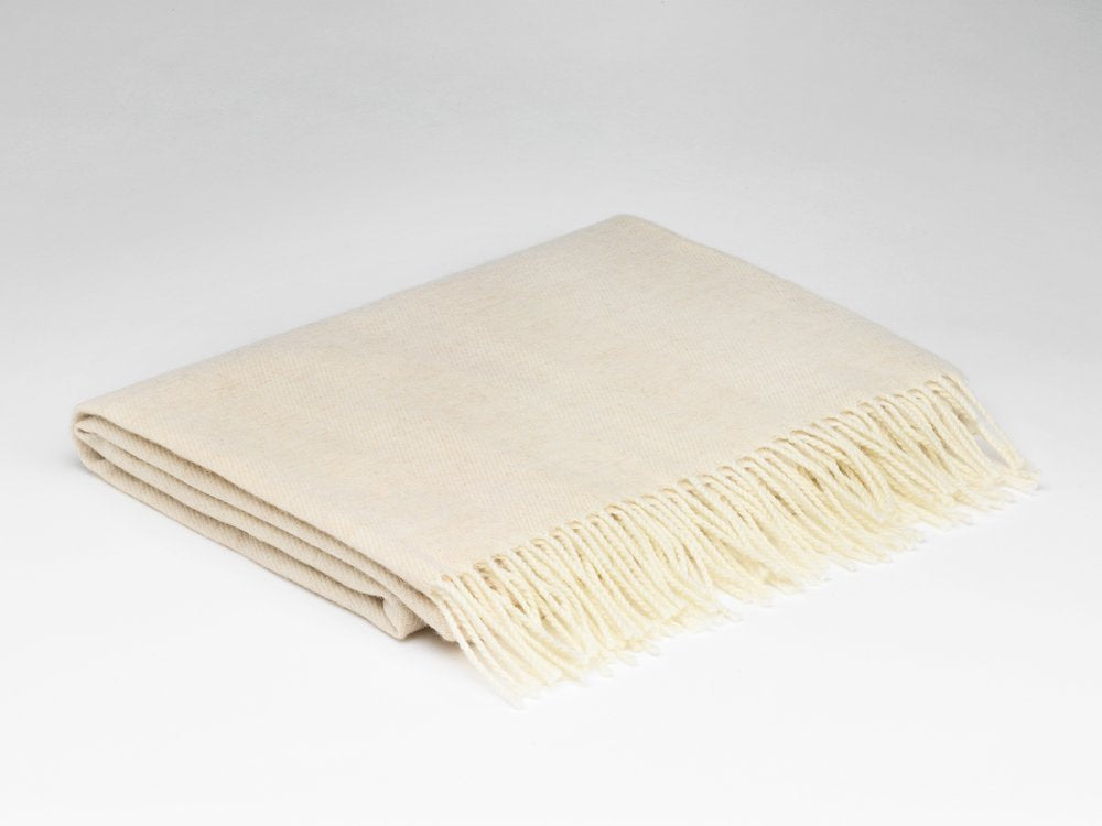 Pure merino lambswool scarf linen herringbone