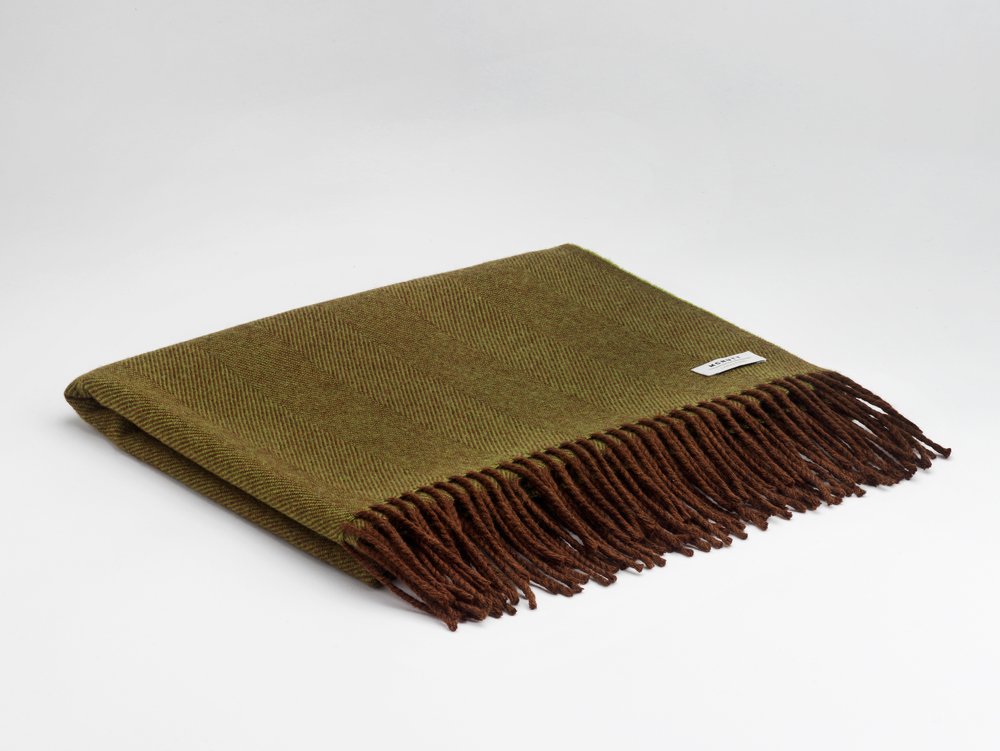 Pure merino lambswool scarf woodland green mélange