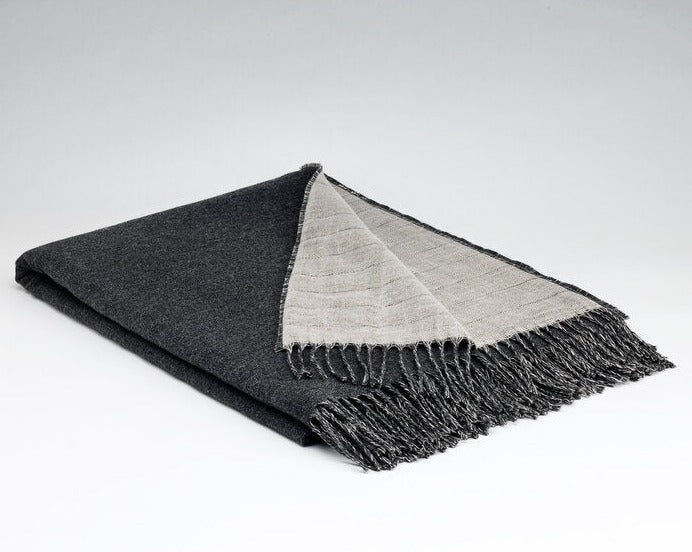 Pure Irish Linen & Merino Lambswool Reversible Throw