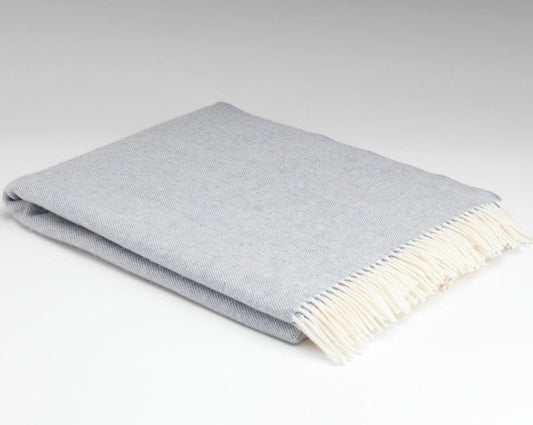 Merino Lambswool Blanket - Pale Blue